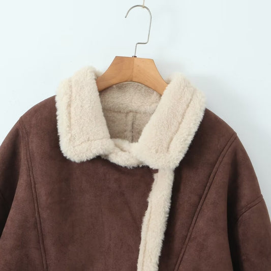 Women's Fashion Thick Warm Lamb Wool Loose Coats