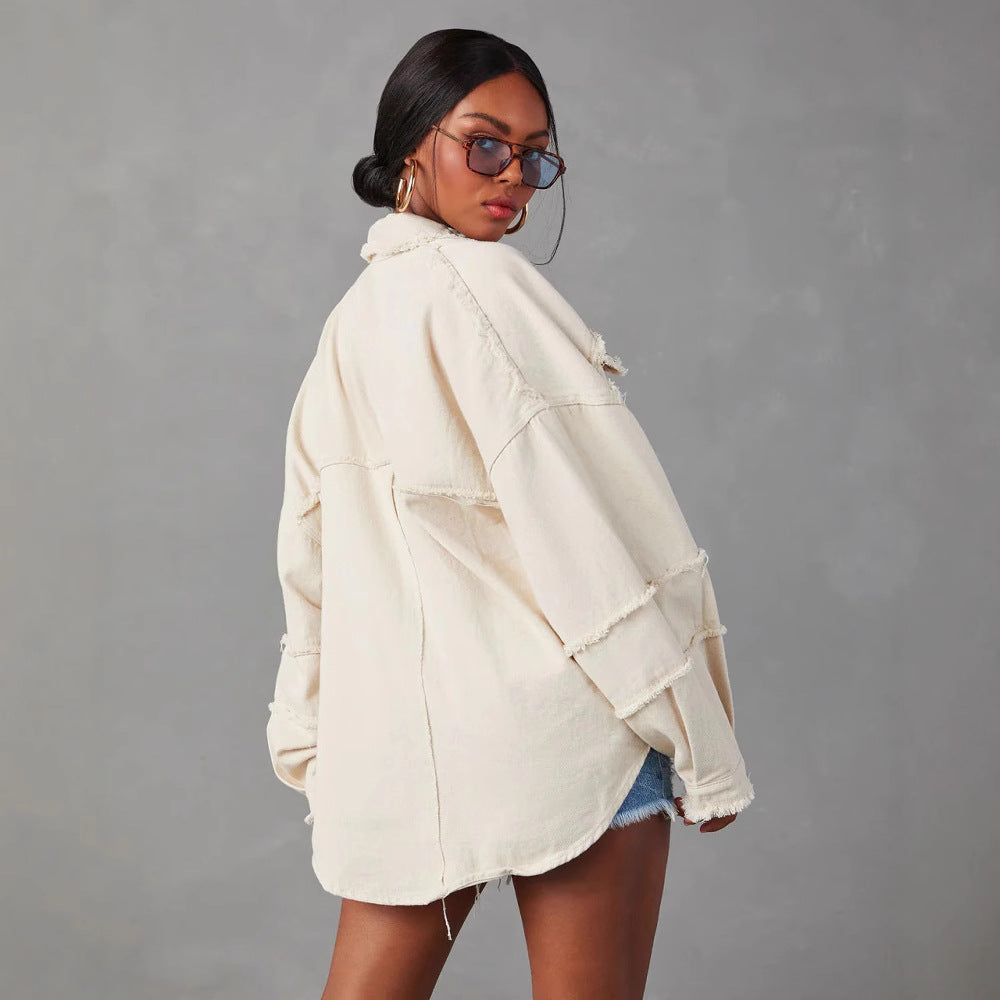 Street Style Autumn Rivet Lapel Wash Wool Jackets