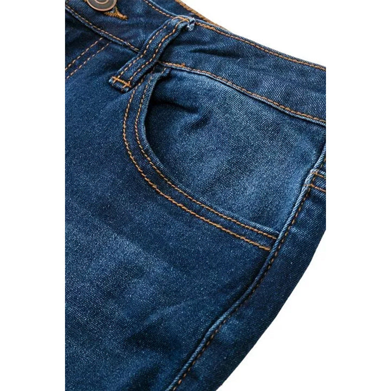 Popular High Elastic Ripped Waist Flared Jeans