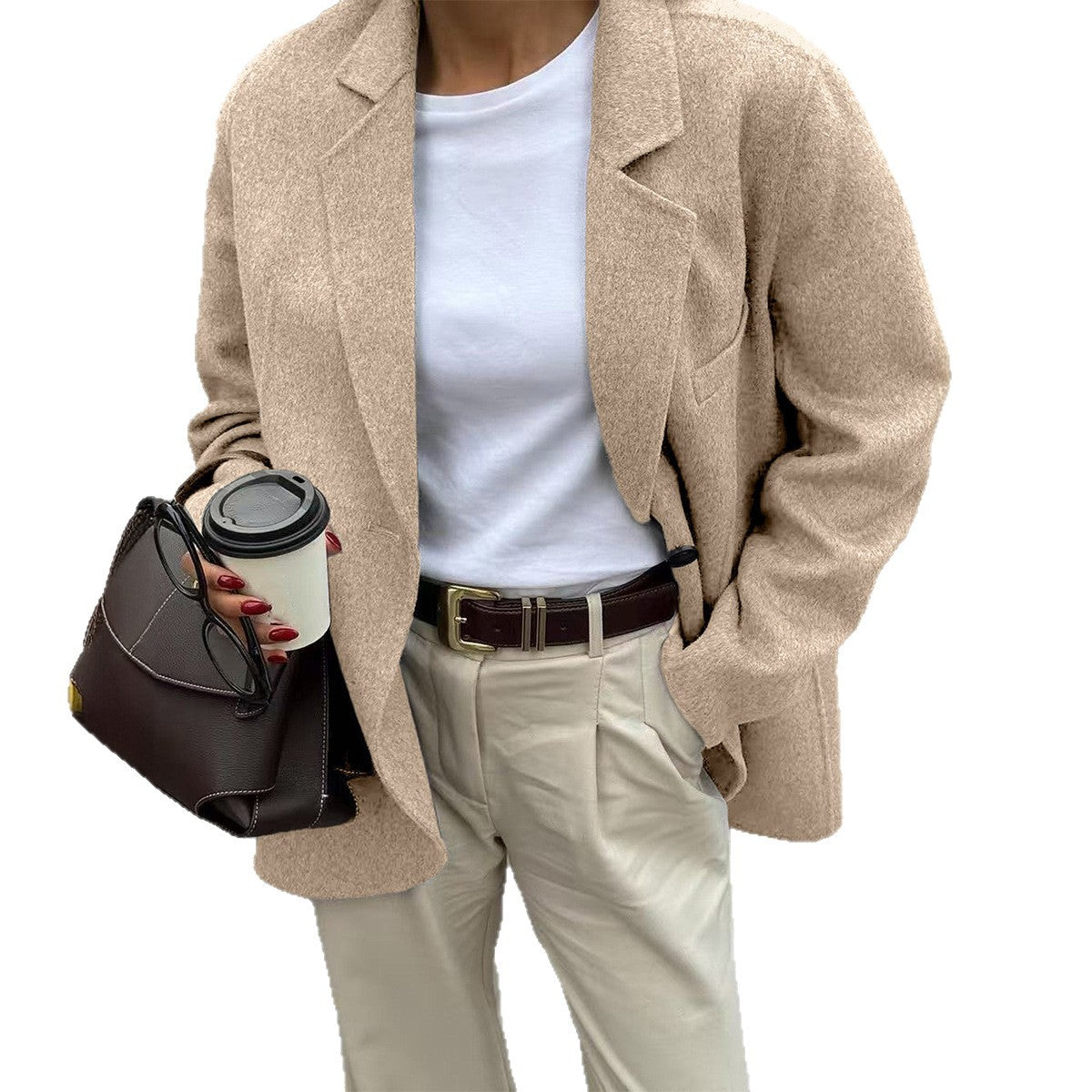 Women's New Slouchy Casual Solid Color Blazers