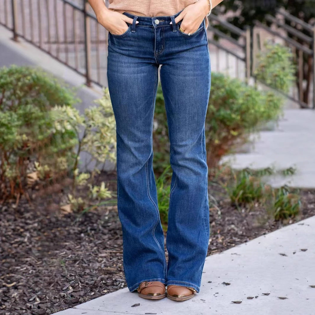 Women's Trendy Bell-bottom Punk Western Style Vintage Jeans