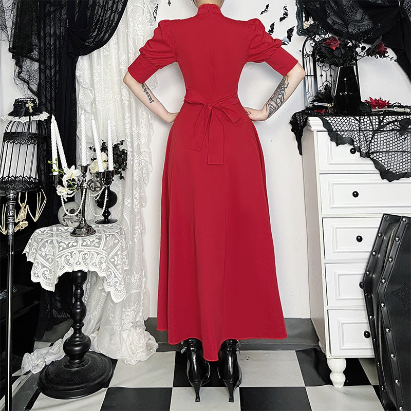 Pearl Red Dress Autumn Gothic Phoenix Dresses