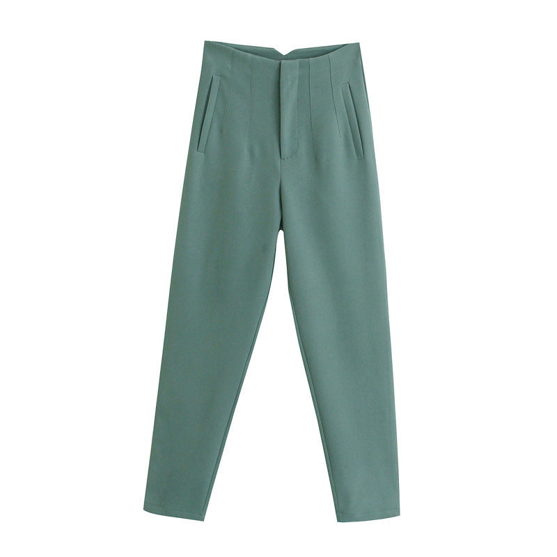 Autumn High Waist Slimming Solid Color Pants