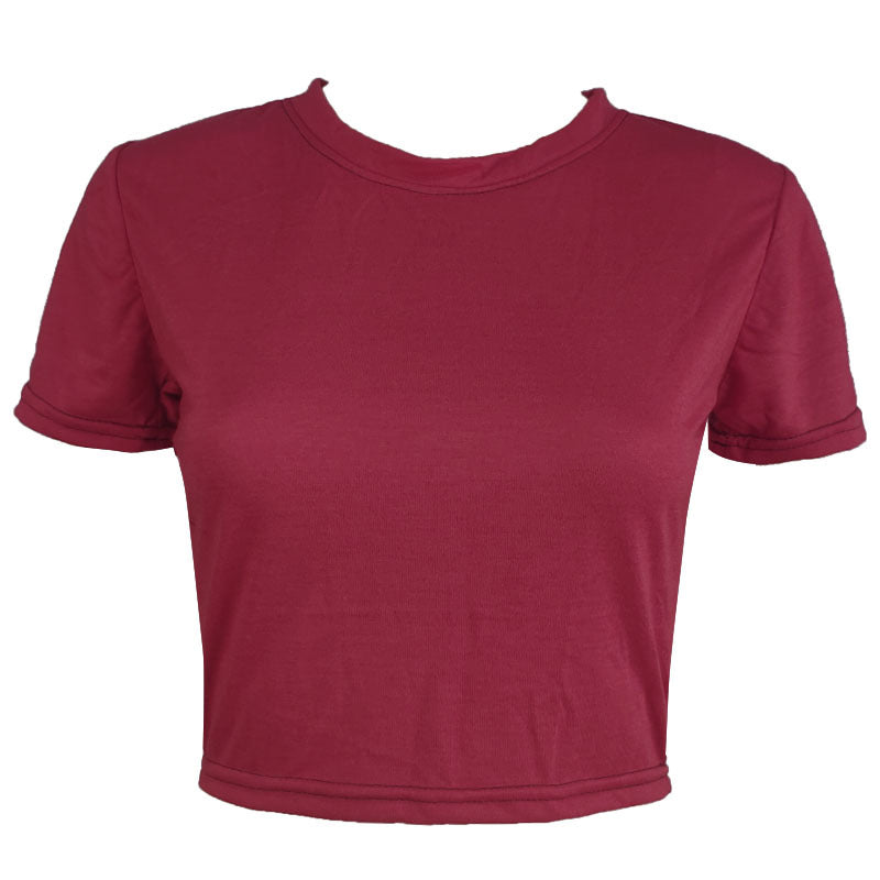 Women's T-shirt Slim Solid Color Simple Common Blouses