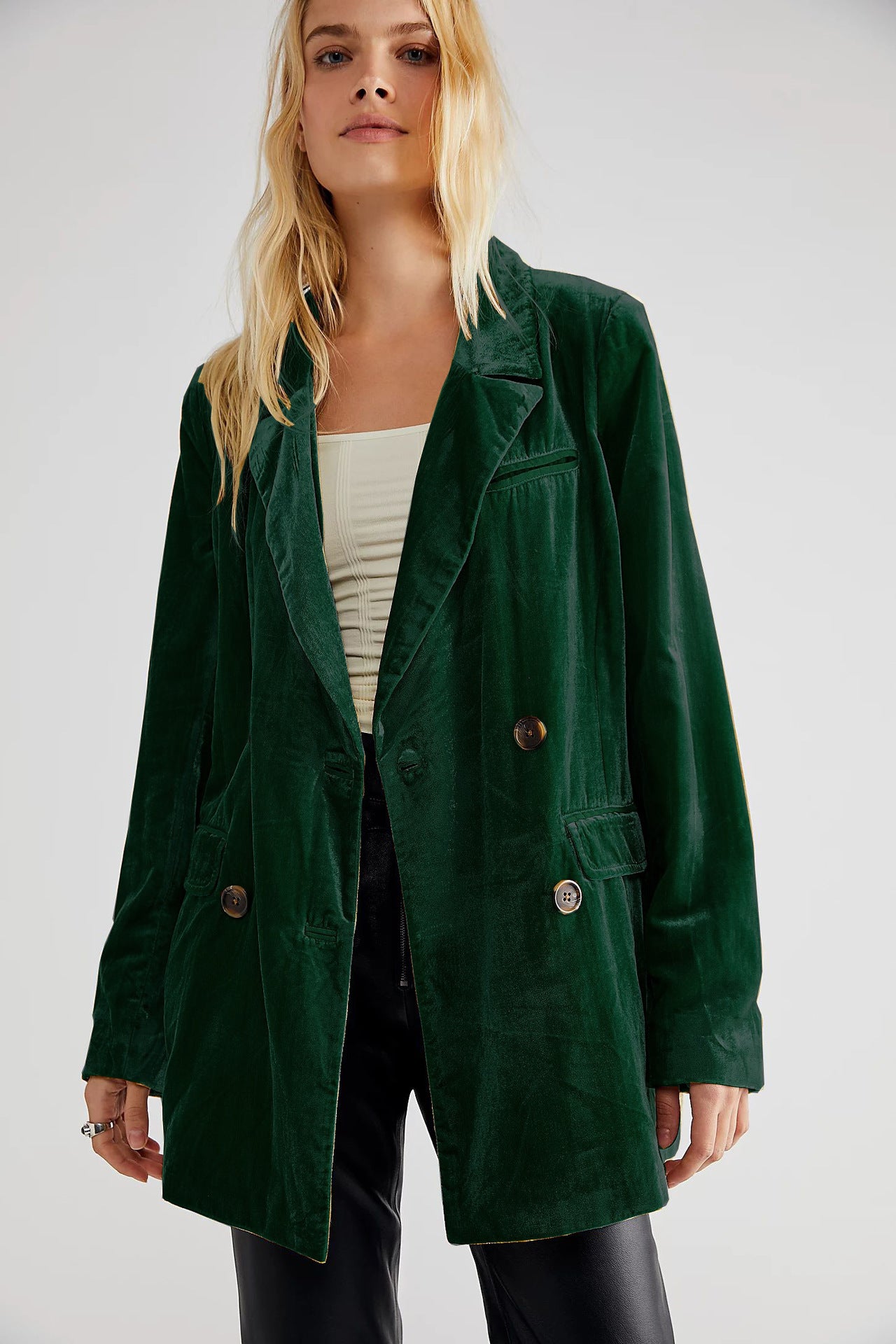 Women's Stylish Pretty Gold Veet Split Jackets