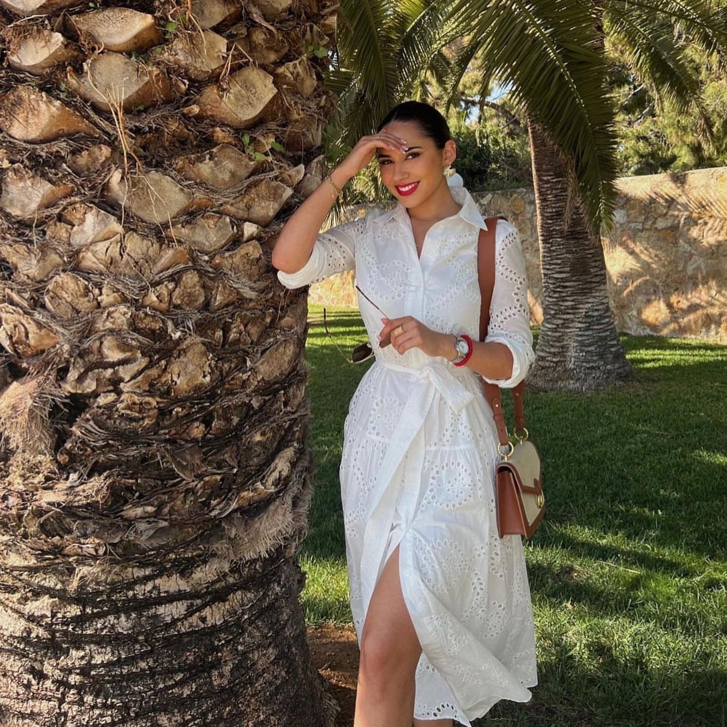 Women's Summer White Long Sleeve Embroidered Midi Skirts