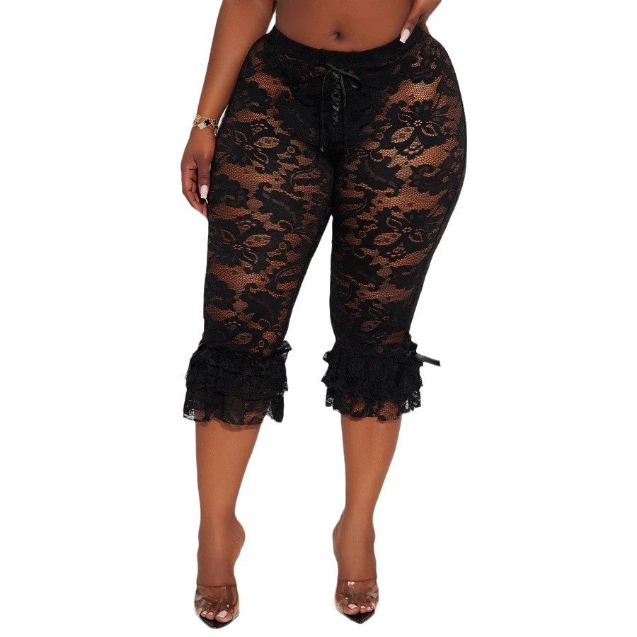 Women's Early Spring Sexy Lace Cutout Hot Pants
