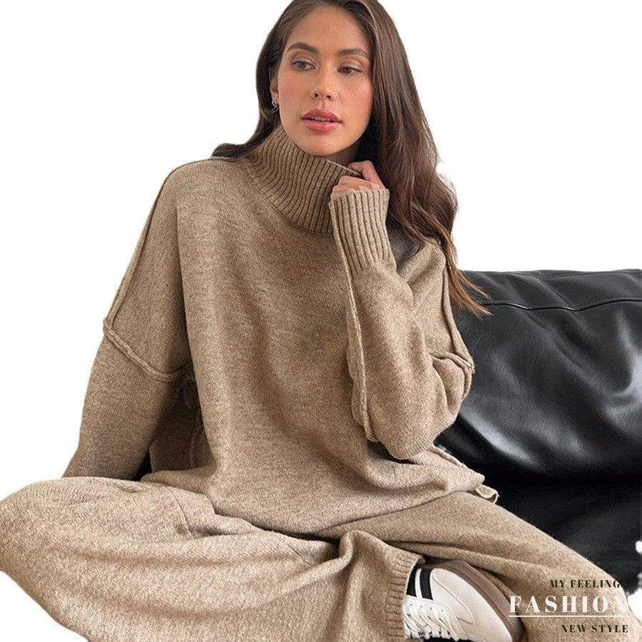Women's Turtleneck Loose Casual Lazy Thickened Knitting Suits