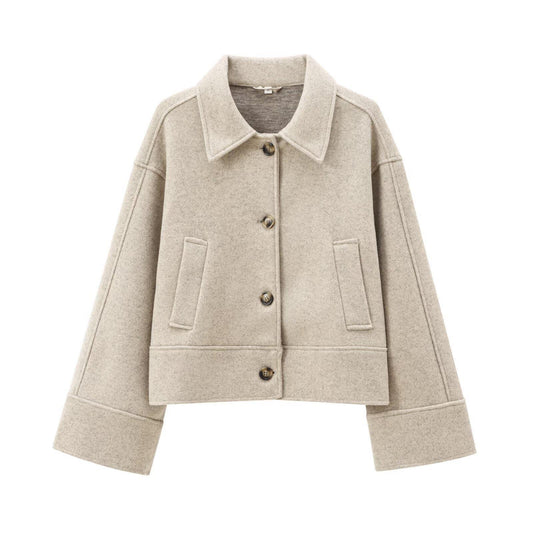 Women's Street Fashion Solid Color Felt Loose Coats
