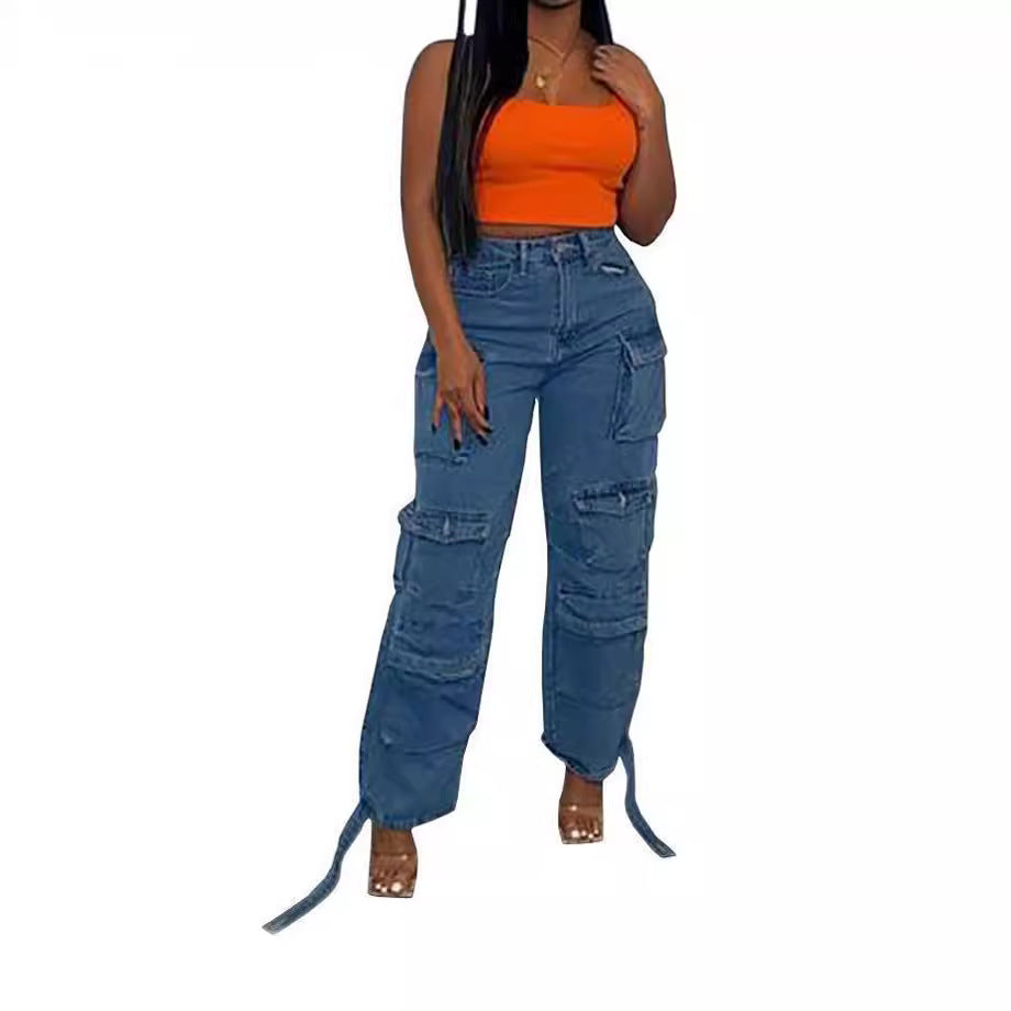 Women's Casual Creative Trendy Washing Overalls Jeans