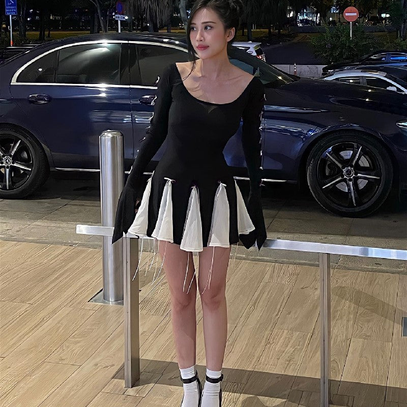 Autumn Design Sweet Spicy Bow Bandage Dresses