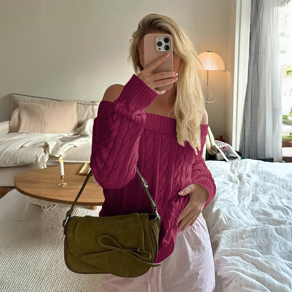 Women's Leisure Commute Solid Color Long Sleeve Sweaters