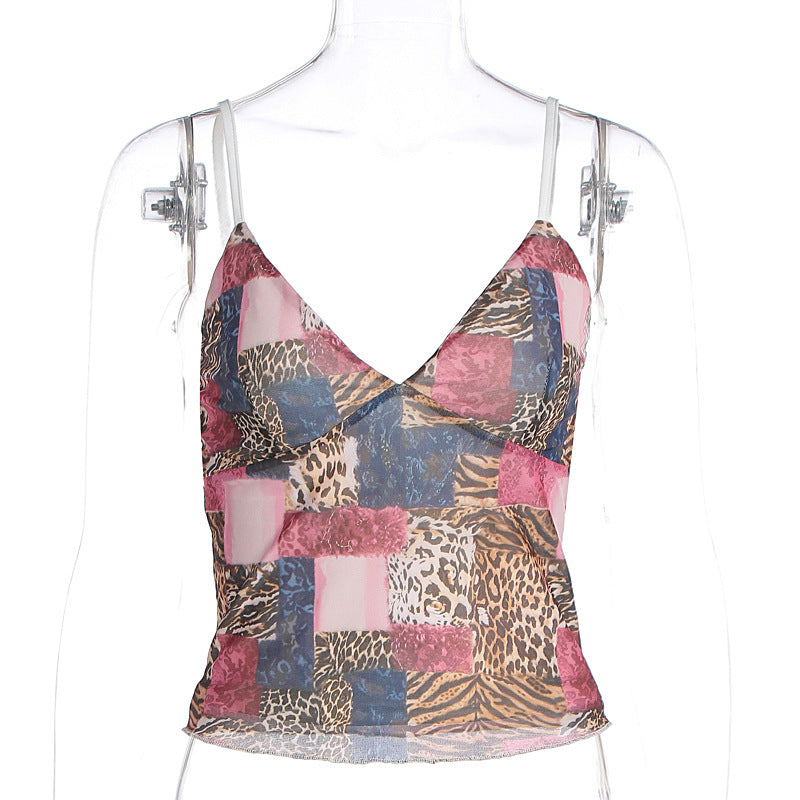 Color Contrast Patchwork Plaid Fashion Sexy Blouses