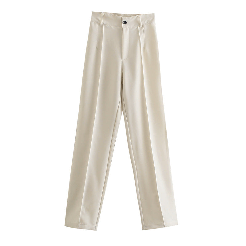 Summer Straight High Waist Slimming Solid Pants