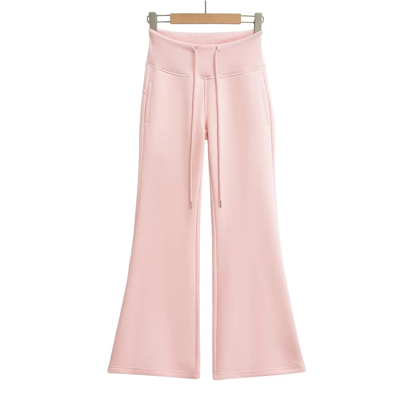 Women's Hot Drawstring Low Waist Fleece-lined Flared Pants