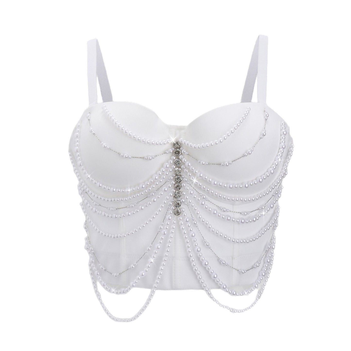 Women's To Wear Outside Small Sling Rhinestone Tops