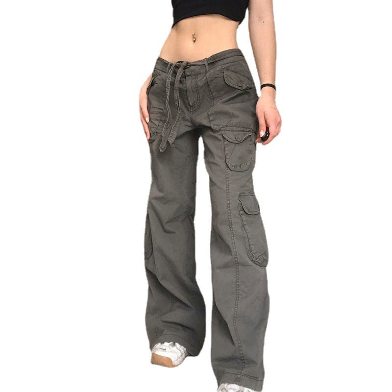Women's Cargo Mop Wide Leg Loose Jeans