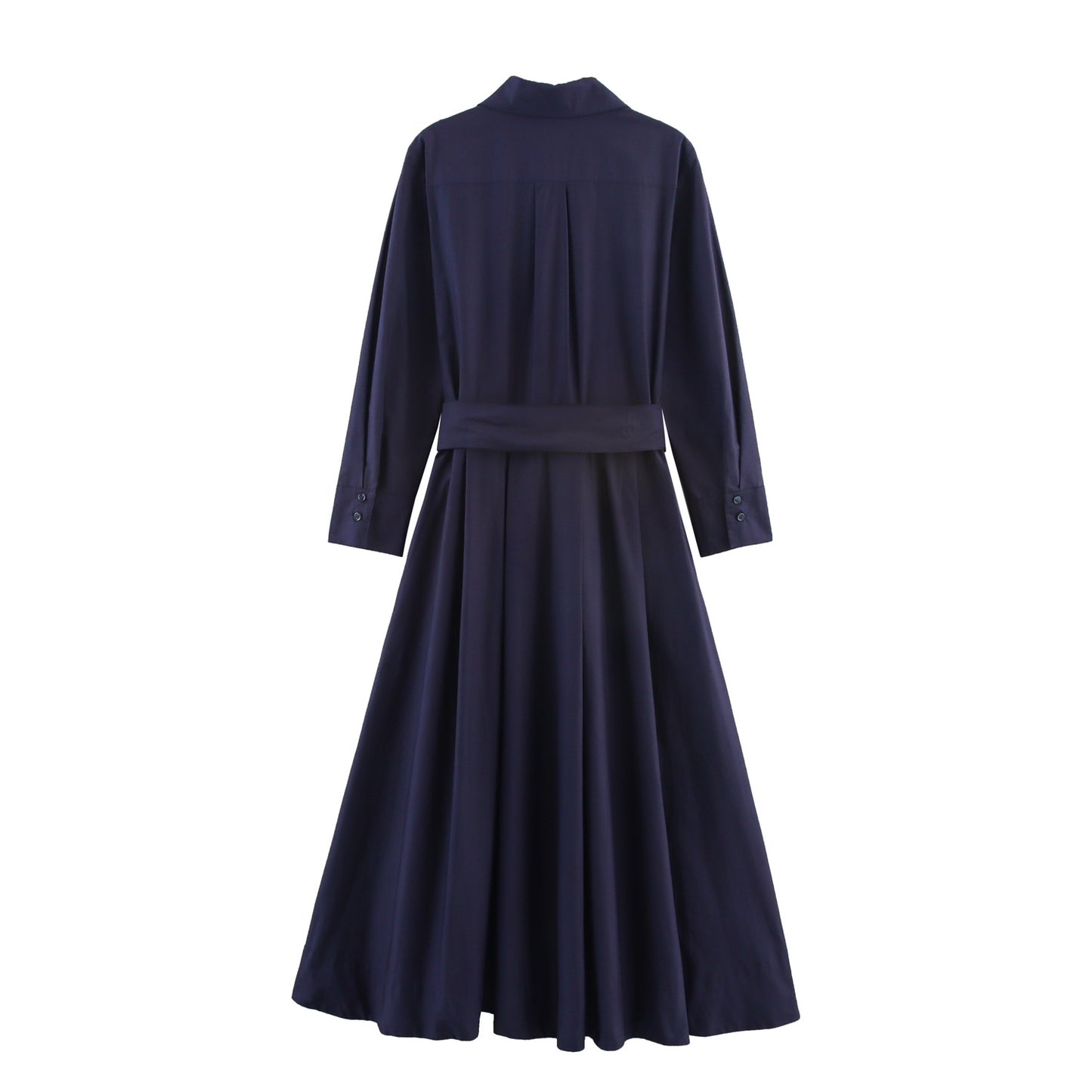 Women's Autumn Lapel Long Sleeve Pocket Shirt Dresses