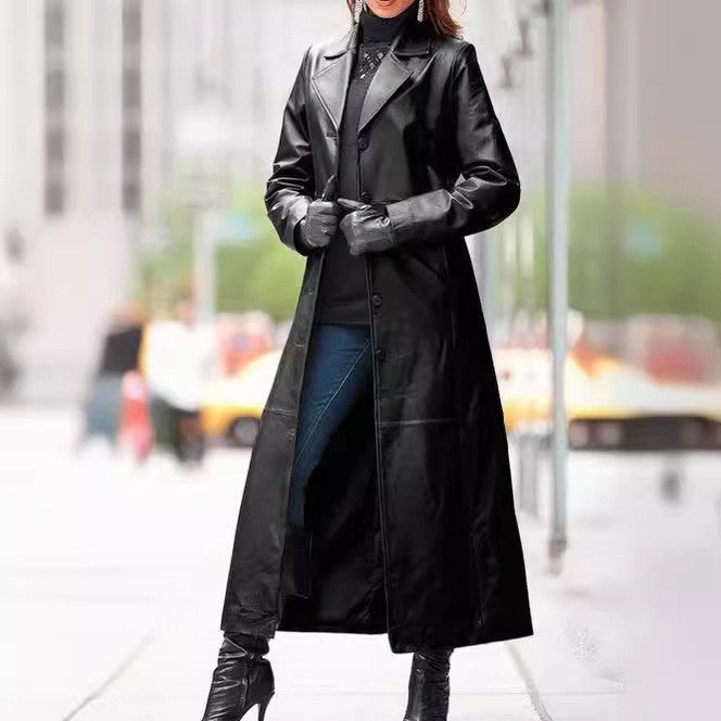 Women's Hot Single Button Leather Slimming Large Jackets