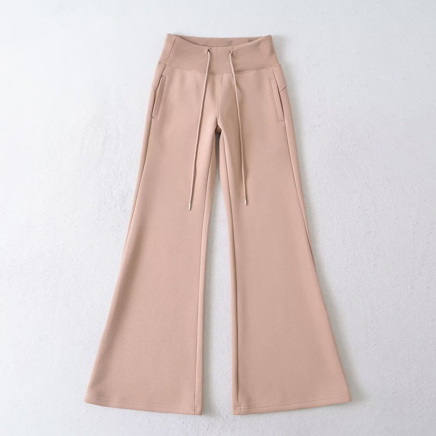 Women's Hot Drawstring Low Waist Fleece-lined Flared Pants