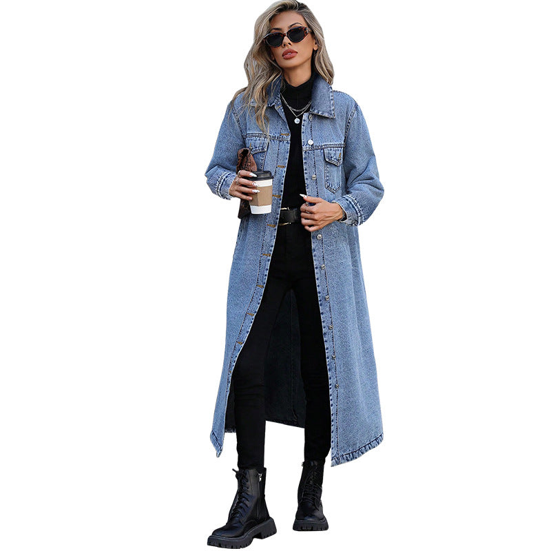Women's Pretty Versatile Fashionable Denim Long Jackets