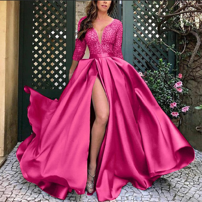 Women's Sequined Large Swing Sexy Dress Trailing Wedding Dresses