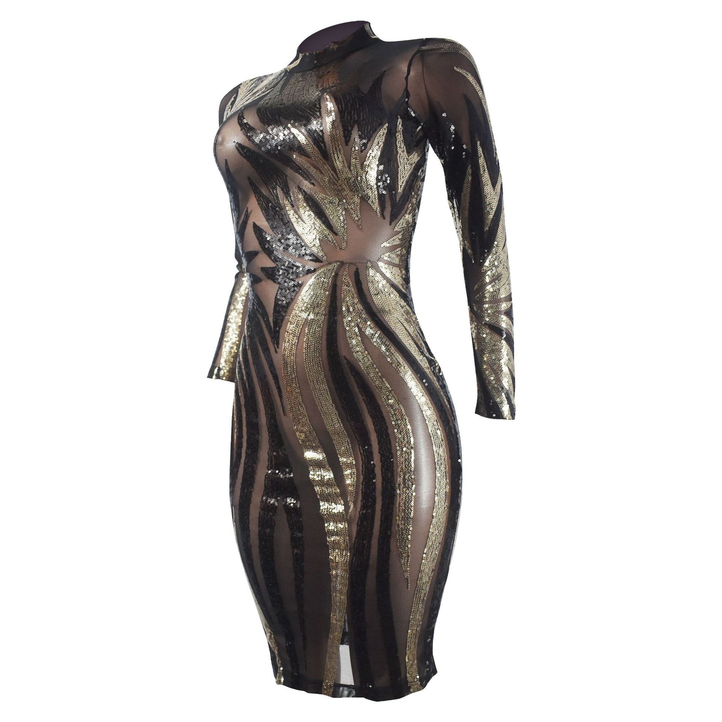 Women's Summer Dress Printed Sequined Tight Long Dresses