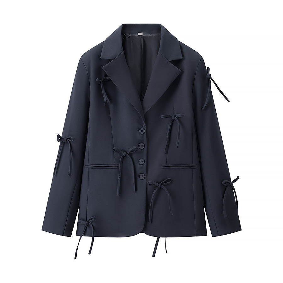 Women's Trendy Elegant Bow Decoration Design Blazers