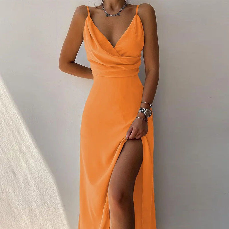Women's Summer Brace Split Print Dress Dresses