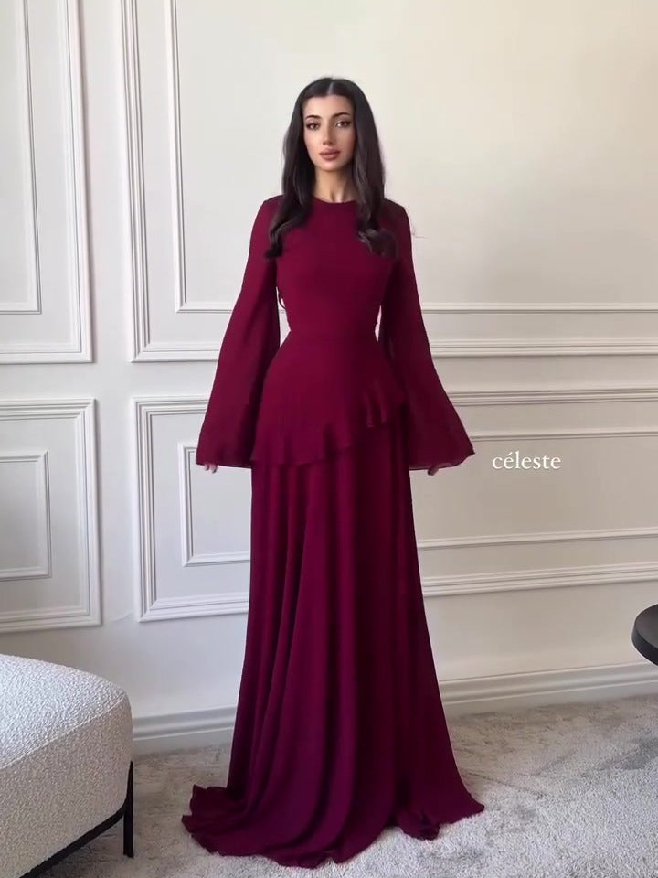 Women's Fit Fashion Elegant Graceful Long Sleeve Dresses