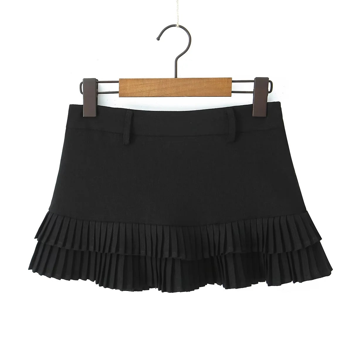 Women's Sexy Low Waist Pleated American Laminated Skirts