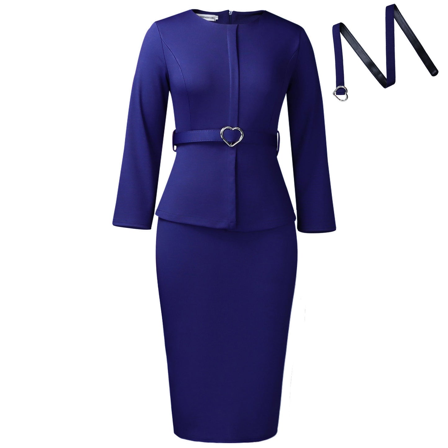 Women's Fashion Round Neck Temperament Ol Pencil Skirts