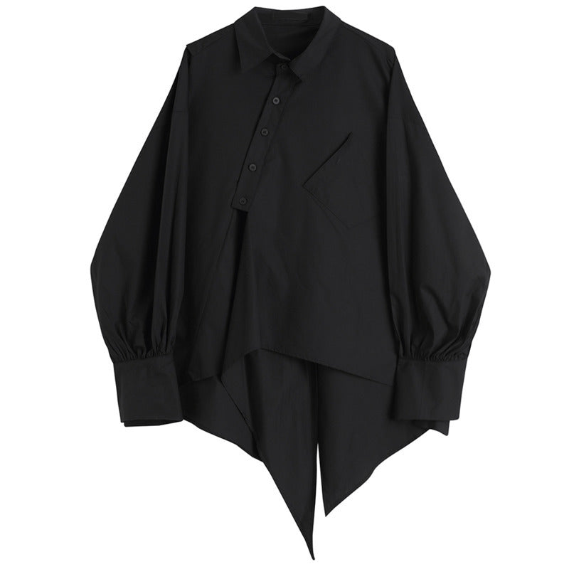 Women's Young Irregular Design Autumn Shirt Loose Slimming Blouses