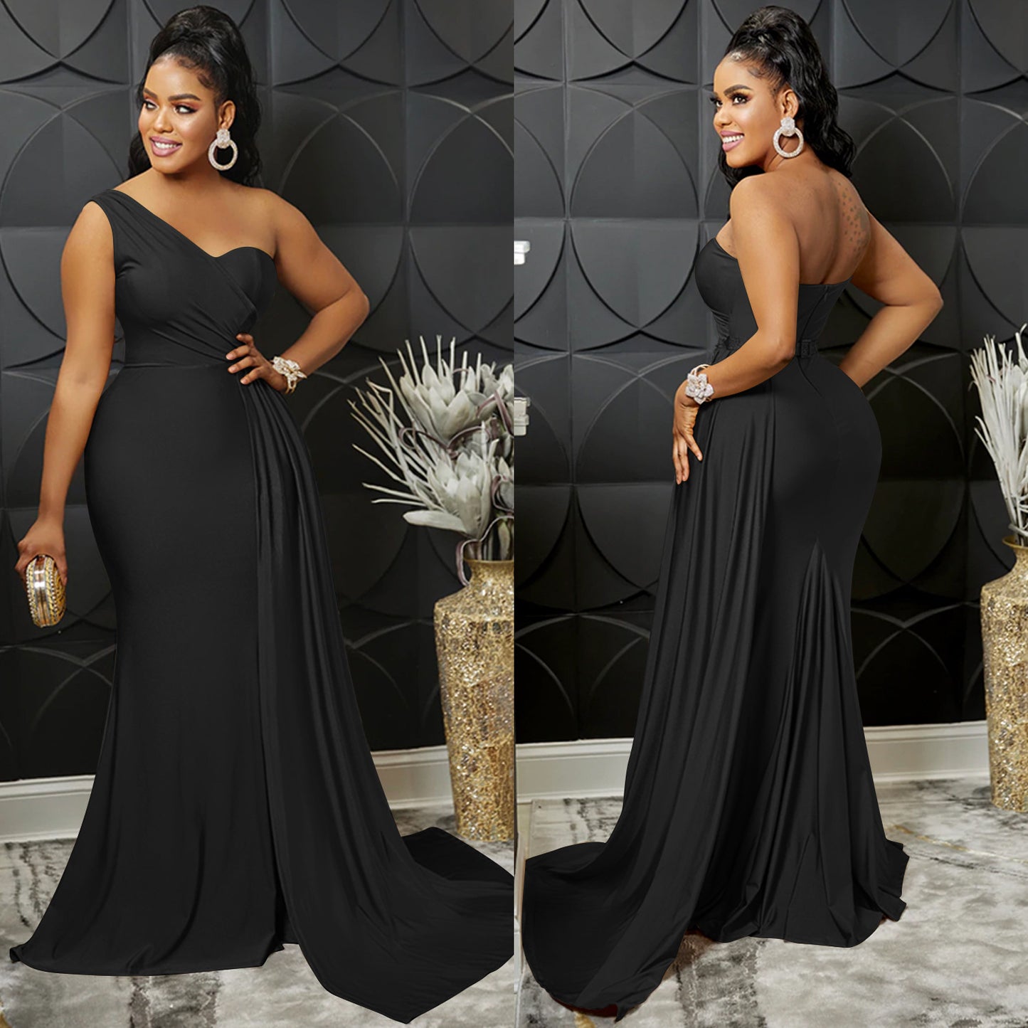 Women's Fashion Solid Color Party Tight Sleeve Dress Dresses