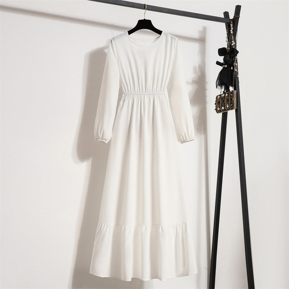 Women's Long Dress Solid Color Pullover Sleeve Dresses