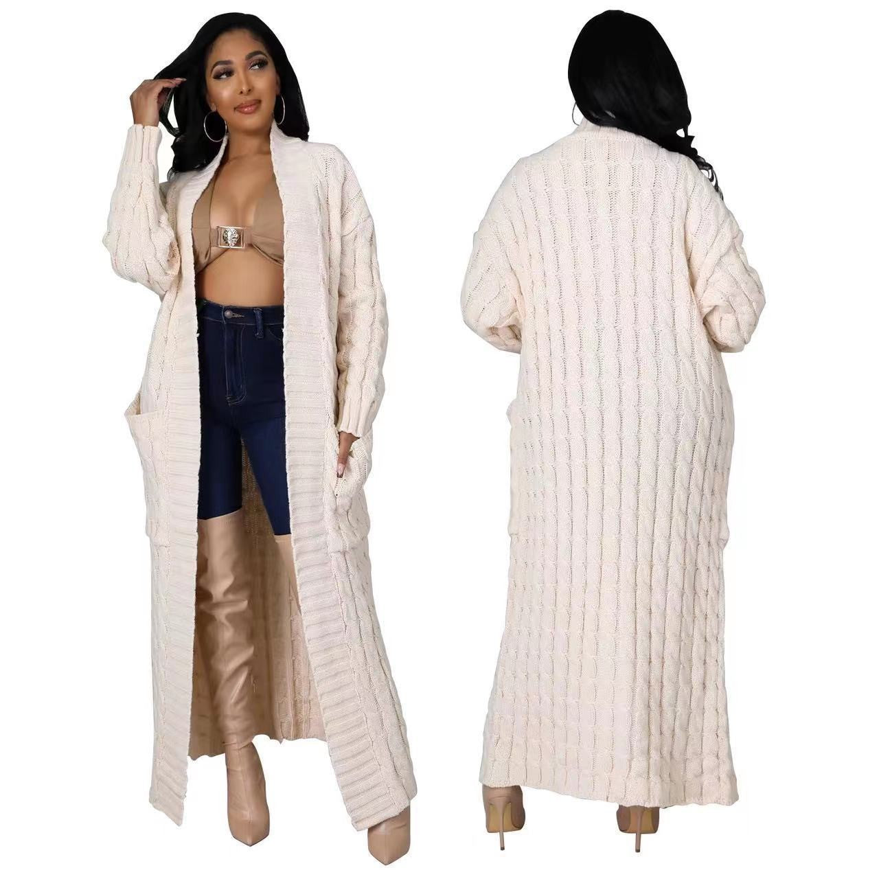 Women's Fashion Casual Long-sleeved Long Solid Color Sweaters