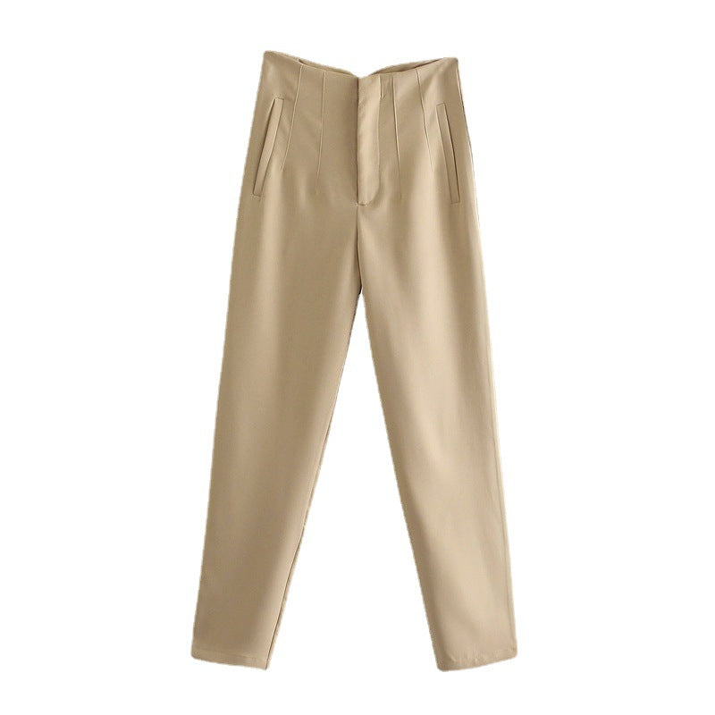 Autumn High Waist Slimming Solid Color Pants