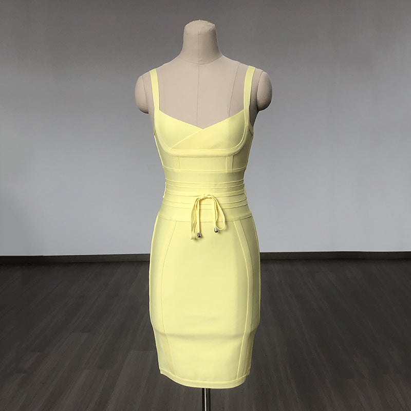 Women's Strap Fashion Belt Tight Bandage Dress Dresses