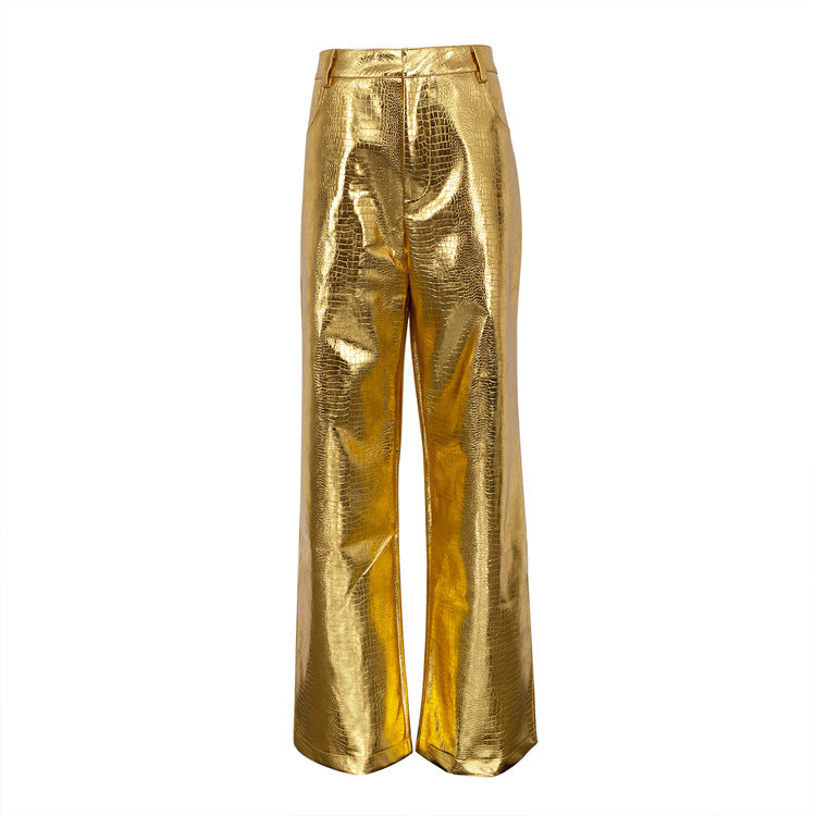 Women's Fashion Scale Pattern High Waist Long Pants