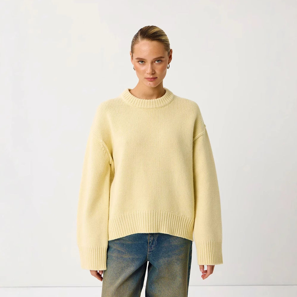 Attractive Knitted Russian Round Neck Loose Sweaters