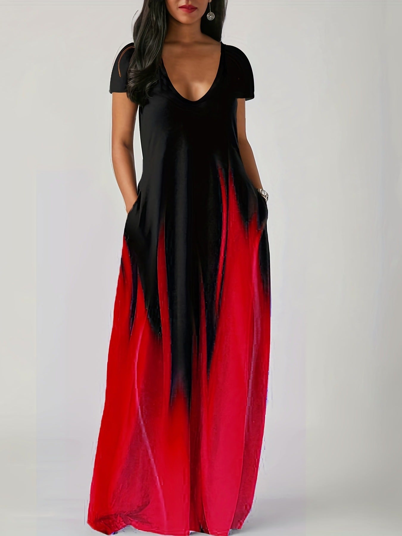 Women's Summer Loose Printed Casual Sexy Long Dress