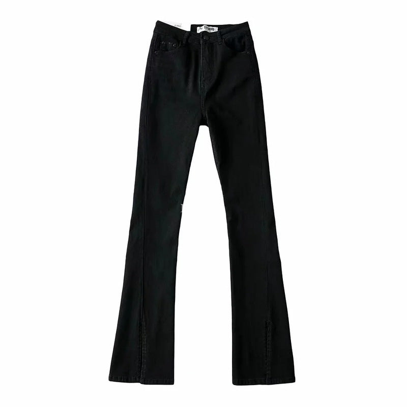 Women's Irregular Stretch Slimming Slim Fit Slit Jeans