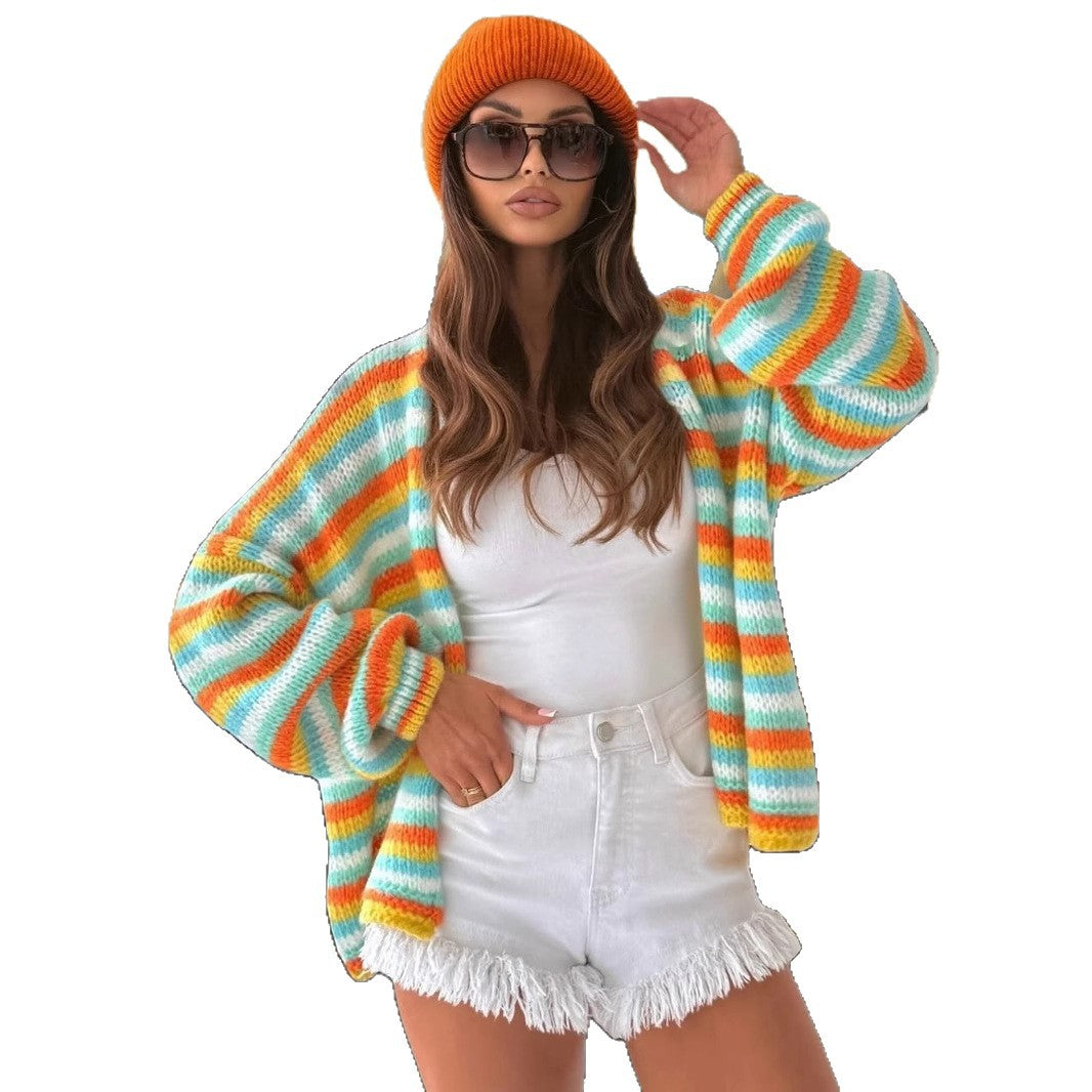 Knitted Retro Crew Neck Long Sleeve Sweaters