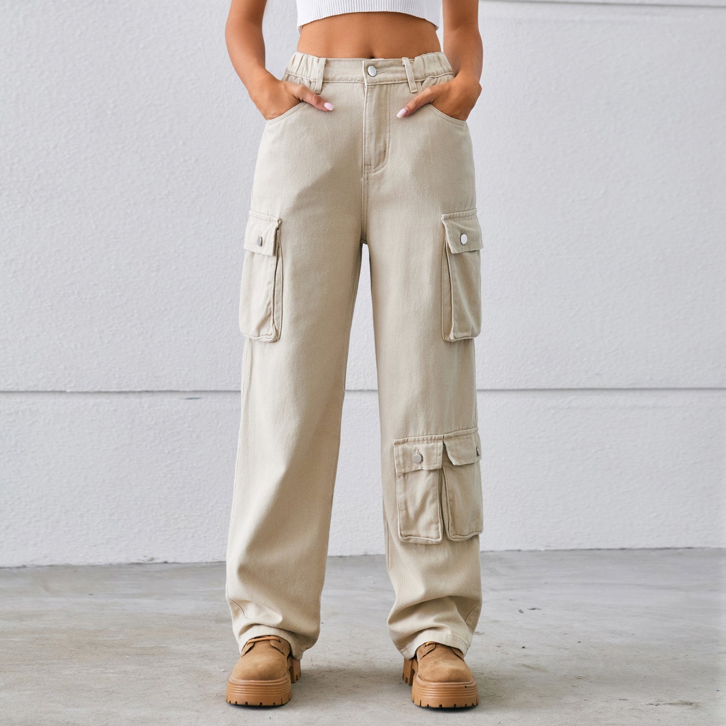 Women's Denim Washed Design Overalls Trousers Casual Jeans