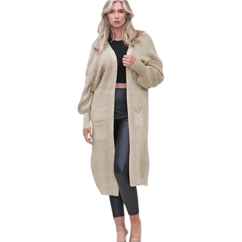 Women's Knitted Winter Set Loose Pockets Long Knitwear