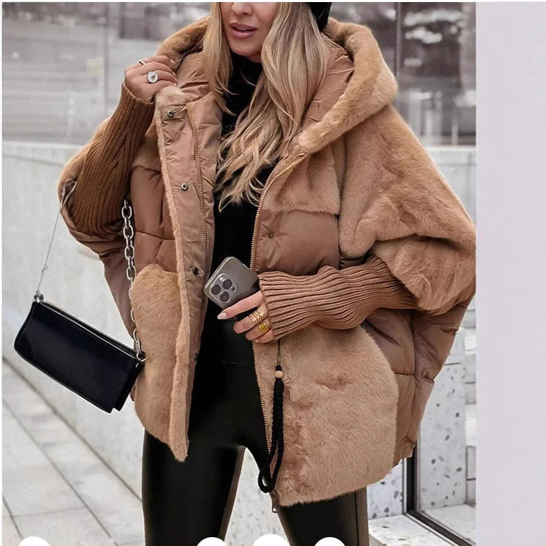 Women's Casual Loose Stitching Down Cotton Jackets