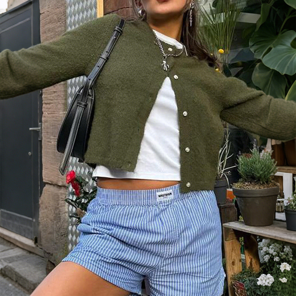 Women's Casual Simple Style Long-sleeved Woolen Tops