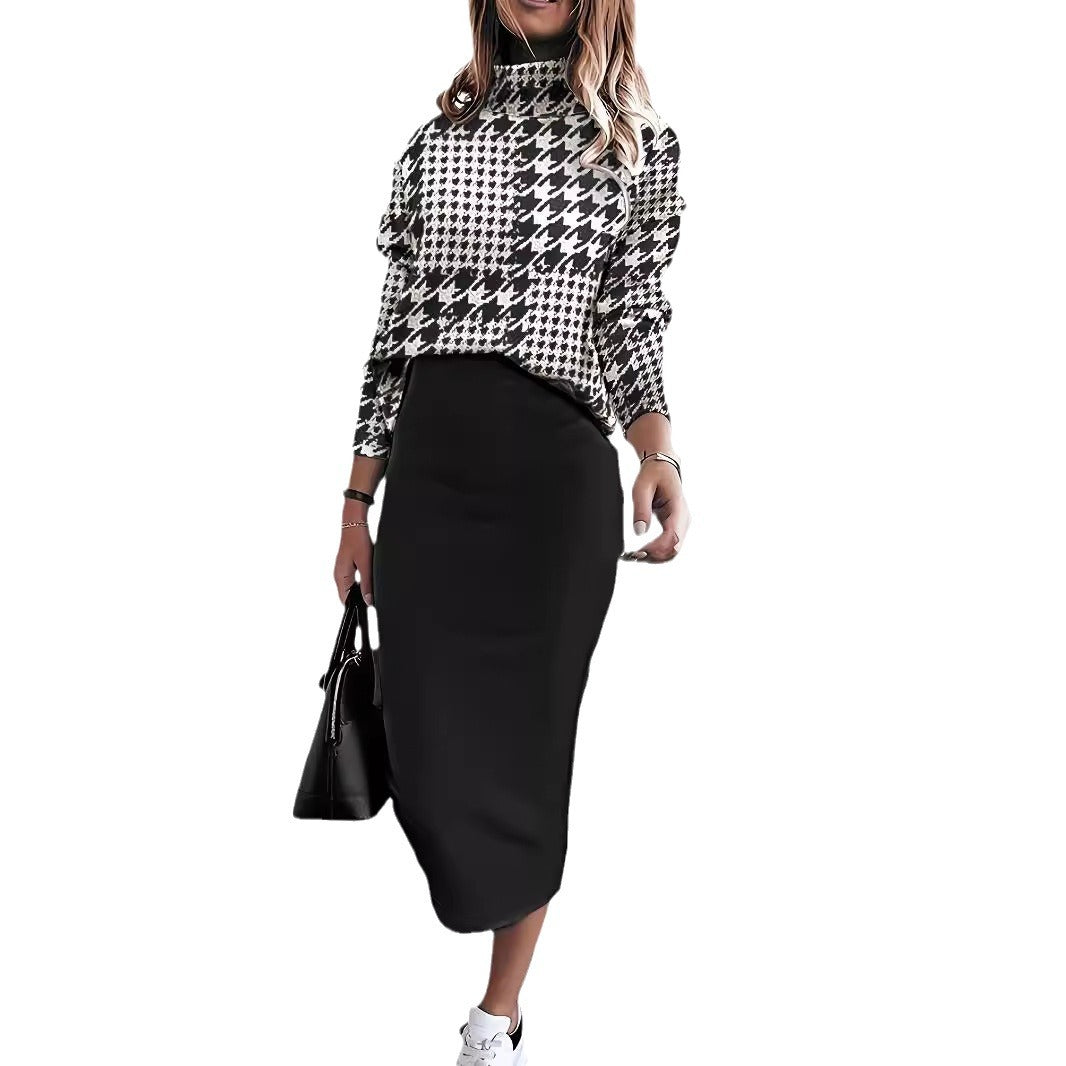 Unique Long Sleeve Turtleneck Fashion Dress Dresses