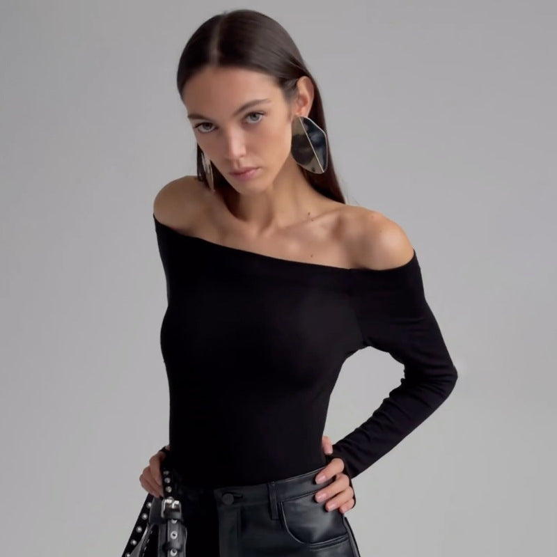 Basic Simple Solid Color Bottoming T-shirt Blouses