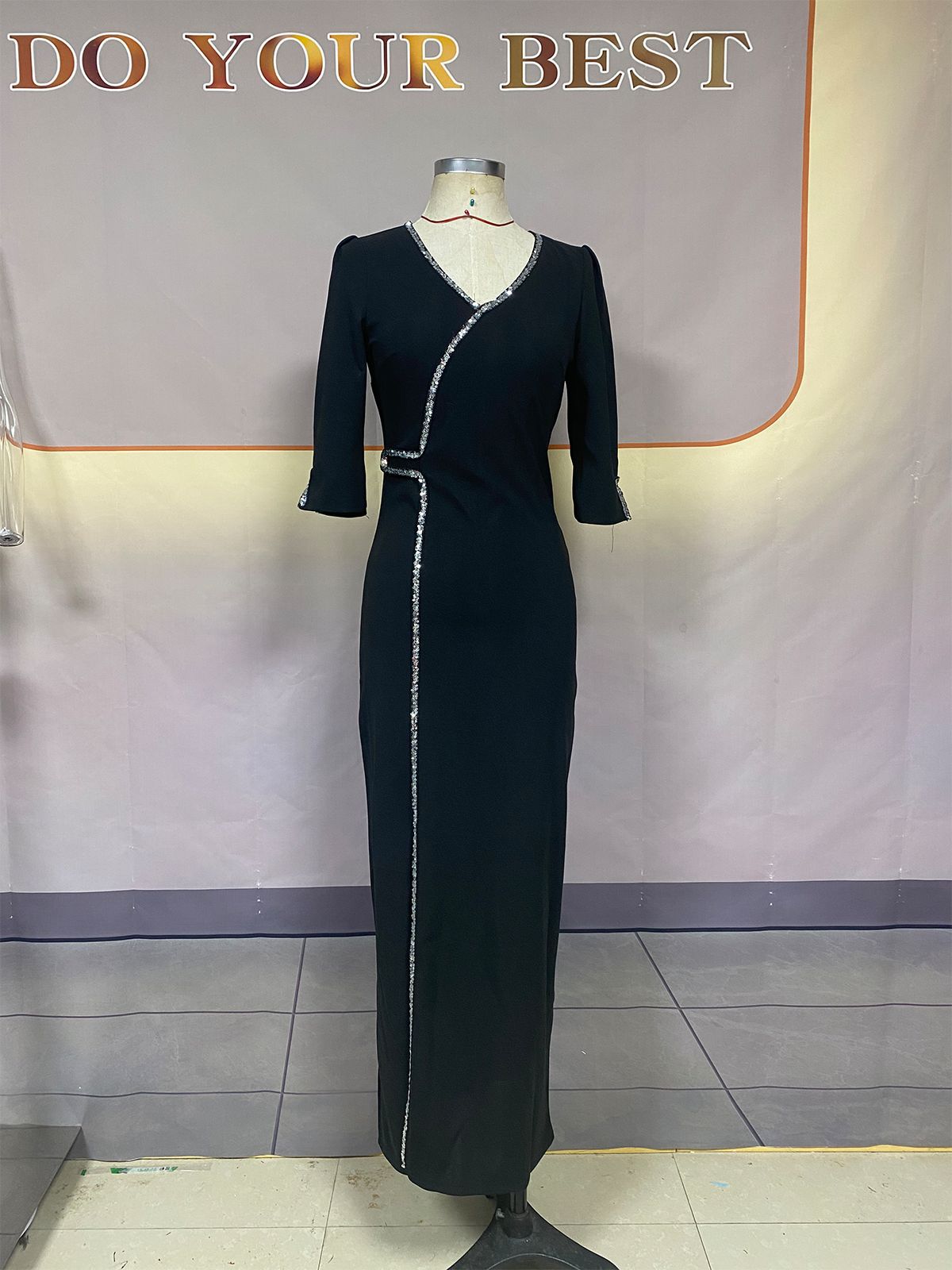 Autumn Long Sleeve Rhinestone Slim Fit Suits